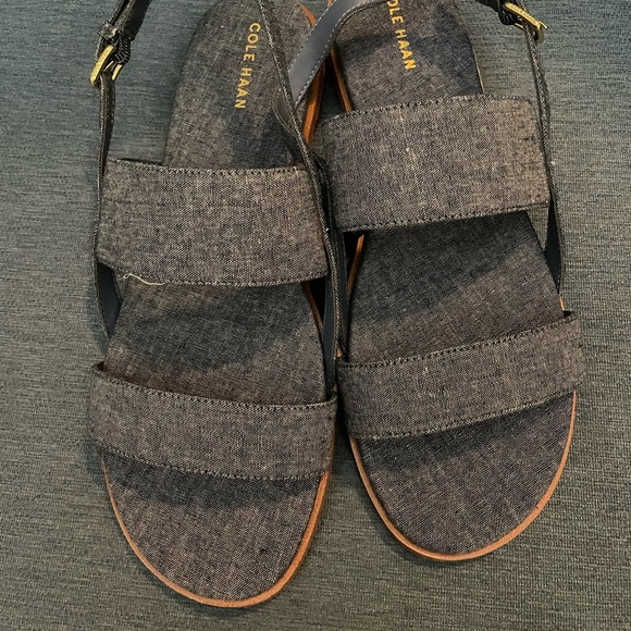 Cole Haan Shoes - Cole Haan Flat Slingback Sandals Size 7.5 Dark Chambray